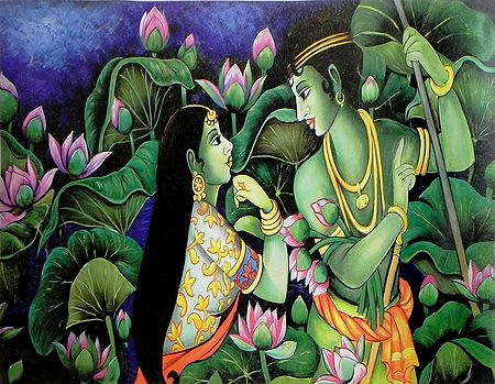 Radha Krishna in a Secret Rendezvous