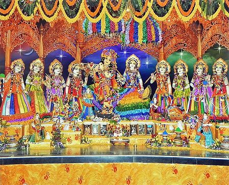 Radha Krishna with Eight Gopinis