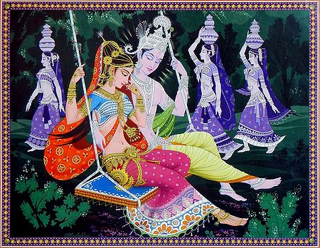 Radha Krishna on a Swing