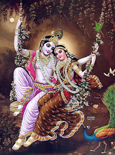 Radha Krishna - (Poster with Glitter)