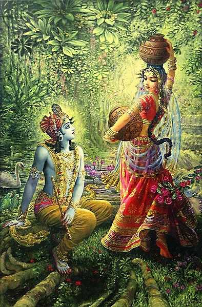 Radha Meets Krishna while Fetching Water