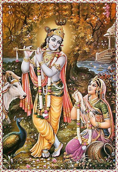 Radha Worships Krishna