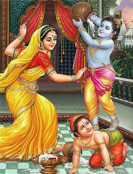 Yashoda, Krishna and Balaram