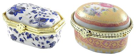 Set of 2 Ceramic Kumkum Containers