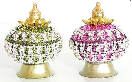 Set of Two Colorful Kumkum Conatainers