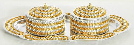 Pair of Kumkum Container with Tray