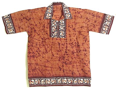 Brown Batik Short Kurta