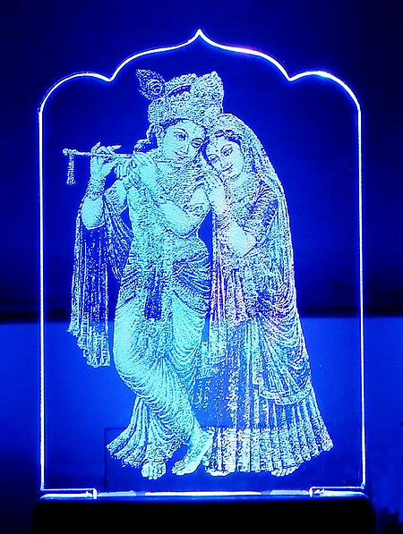 Radha Krishna Plug-on Color Changing Night Lamp with Adaptor