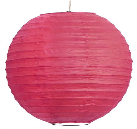 Foldable Hanging Round Red Paper Lamp Shade
