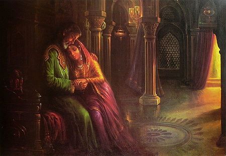 Mughal Emperor Shah Jahan and his Daughter Jahanara in Imprisonment