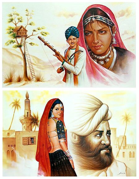 Rajasthani People - Set of 2 Unframed Posters