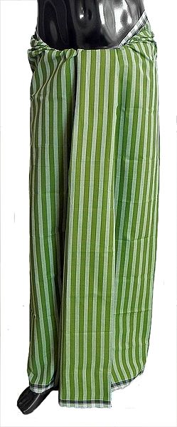 Green Stripe Cotton Lungi