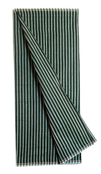 Green Stripe Cotton Lungi for Men