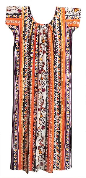 Multicolor Batik Print Cotton Maxi