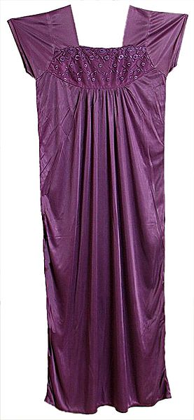 Satin Silk Purple Night Gown