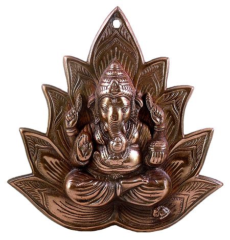 Ganesha on Lotus - Wall Hanging