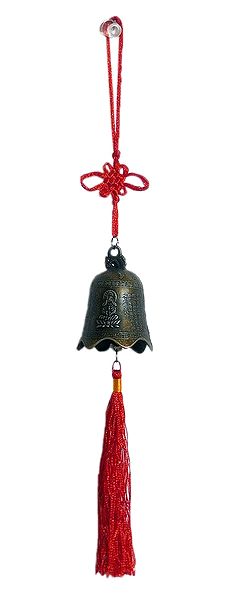 Buddhist Bell on Red Tassel - Car Hanging