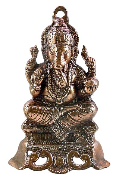 Ganesha on Throne - Wall Hanging-Cum-Stand