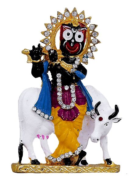 Jagannathdev as Krishna with Cow for Car Dashboard