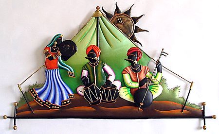 Rajasthani Musicians in the Desert - Wall Hanging
