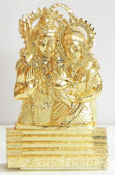 Lord Shiva with Parvati and Ganesha