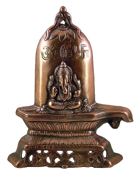Ganesha on Shivalinga - Wall Hanging-Cum-Stand