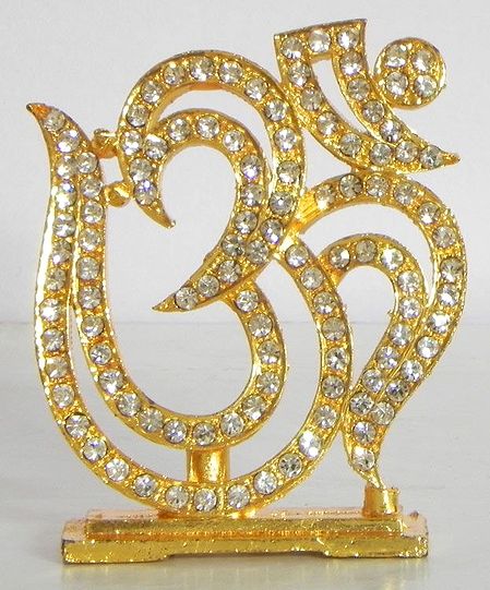 Gold Plated and Stone Studded Om