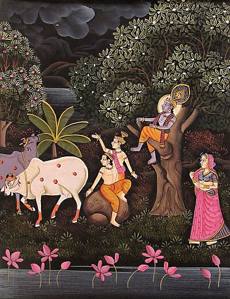 Cowherd Krishna with Friends