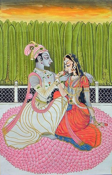 Krishna Praising the Beauty of Radha