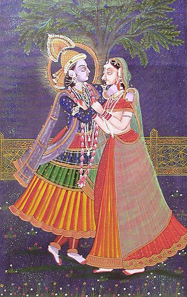 Krishna Admiring Radha's Beauty
