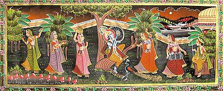 Krishna and Gopinis Dancing and Singing