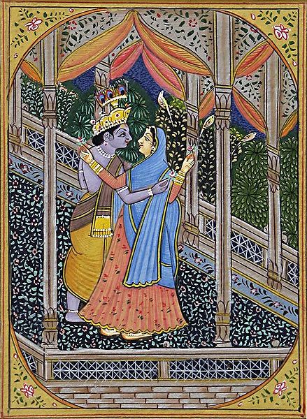 Lost in each other - Radha and Krishna in a Joyful Mood