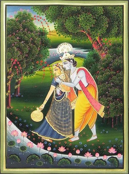 Krishna Embraces Radha