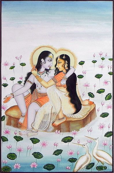 Radha Krishna The Divine Lovers 33 X 21 Inches