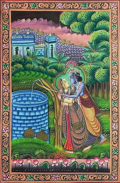 Krishna Embracing Radha