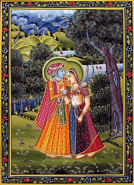 Radha Krishna in a Romantic Mood