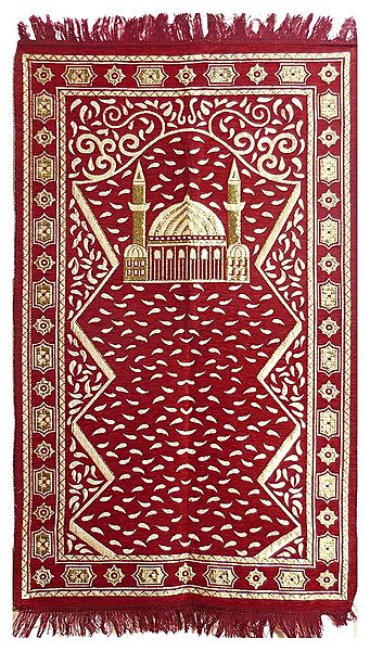 Reversible Red Cotton Islamic Namaz Mat