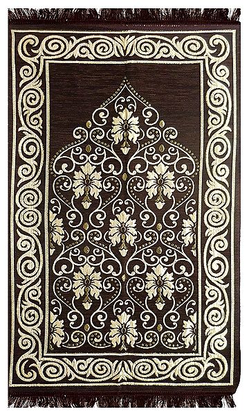 Reversible Dark Brown Cotton Islamic Namaz Mat