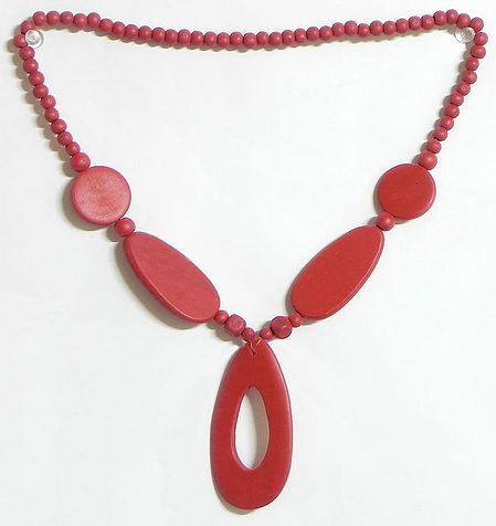 Red Stone Bead Tibetan Necklace