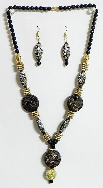 Acrylic Bead Necklace with Earrings