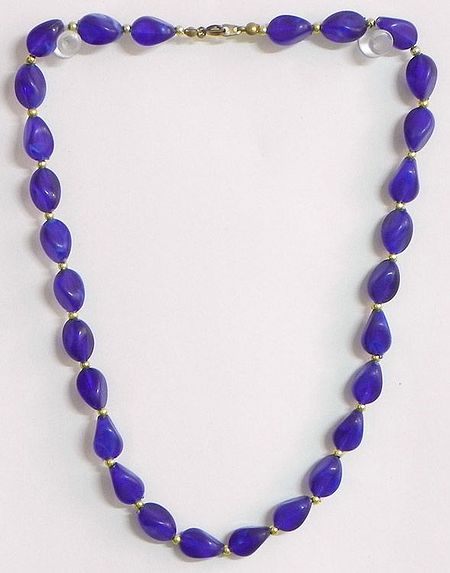 Blue Acrylic Bead Necklace