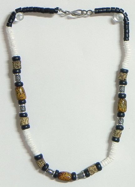 Black, Brown and White Bead Necklace