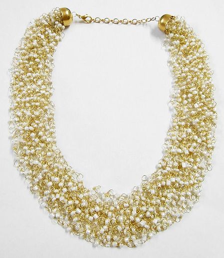 Cluster of White Bead Necklace