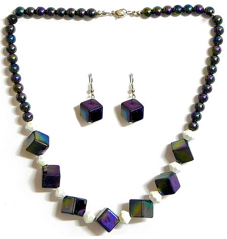 Acrylic Bead Necklace with Earrings