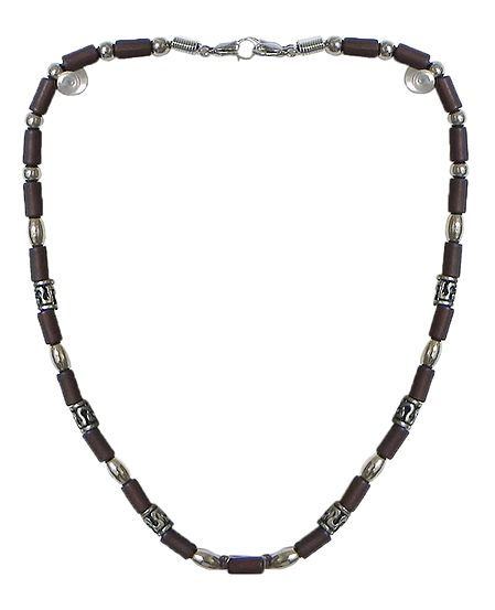 Brown Bead Stretch Necklace