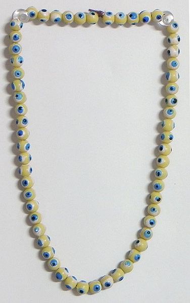 Yellow Acrylic Bead Stretch Necklace