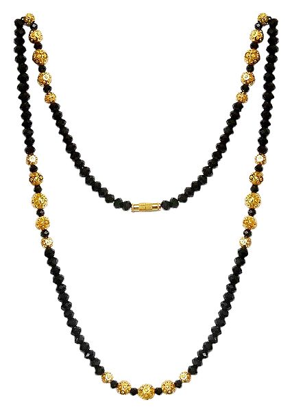 Gold Plated Crystal Bead Mangalsutra