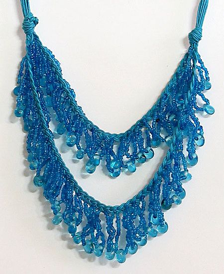 Blue Cascade - Blue Bead Necklace