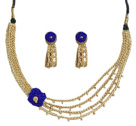 Braided Jute Necklace and Earrings