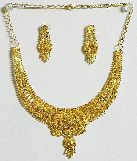 Gold Plated Wedding Necklace Set
